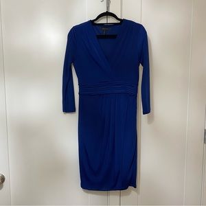 Navy Blue BCBG wrap cocktail dress.